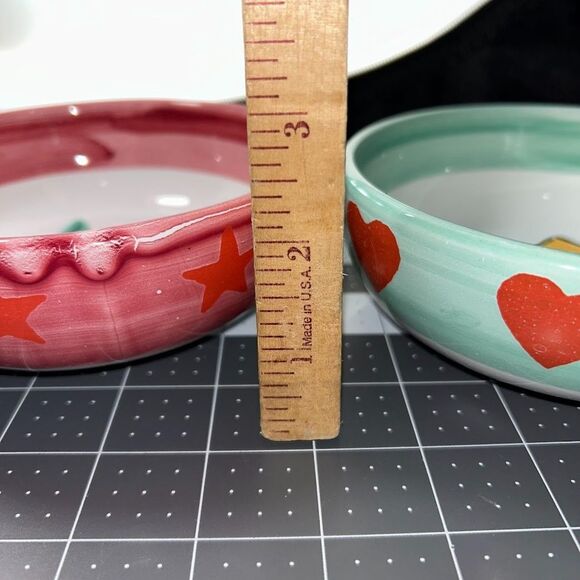 Italian Ceramic /Porcelain Made in Italy Set of 2 Bowls for Kids Chick and Bunny - Picture 11 of 12